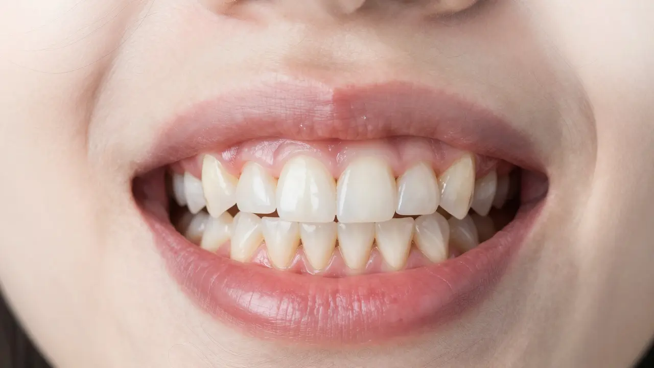 Dospělý po operaci čelisti s uchovávačem místa stabilizujícím zuby během hojení.