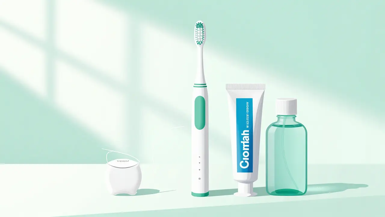 Zubní hygiena s kartáčkem a pastou