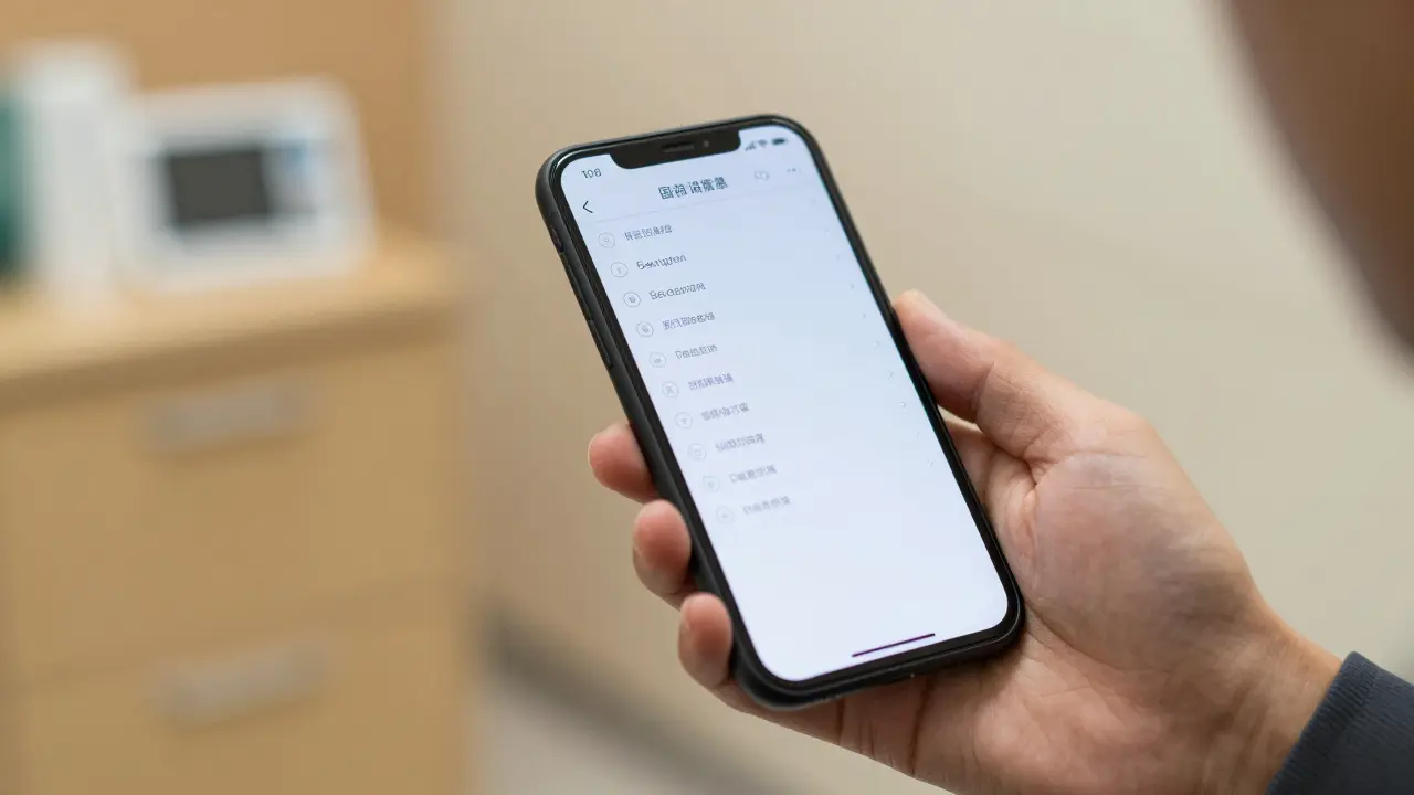 Ruka s mobilním telefonem při hledání kontaktu na zubní pohotovost