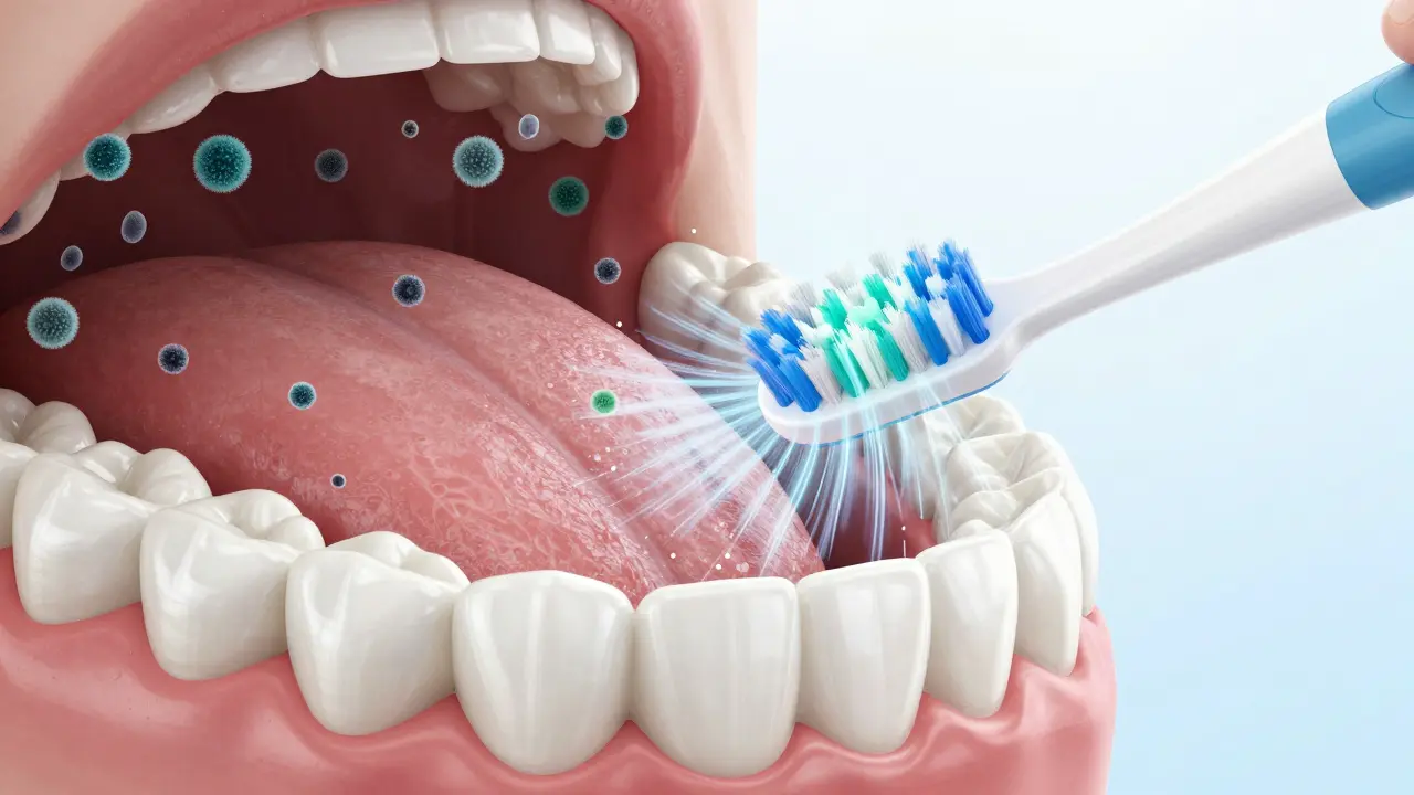 Ilustrace odstranění bakteriálního biofilmu pomocí vibrací