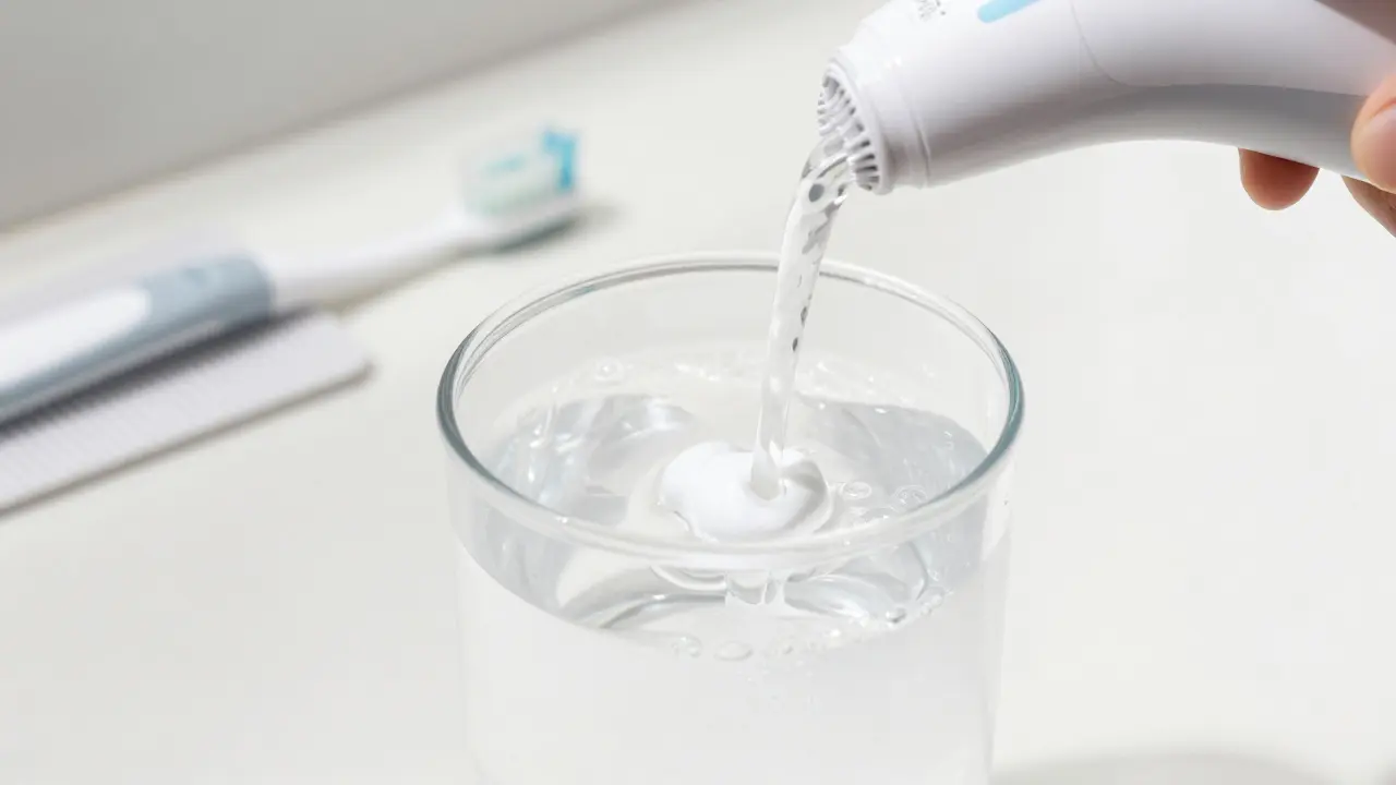 Co se dává do ústní sprchy? Bezpečné roztoky, bylinky a tipy pro Curaprox