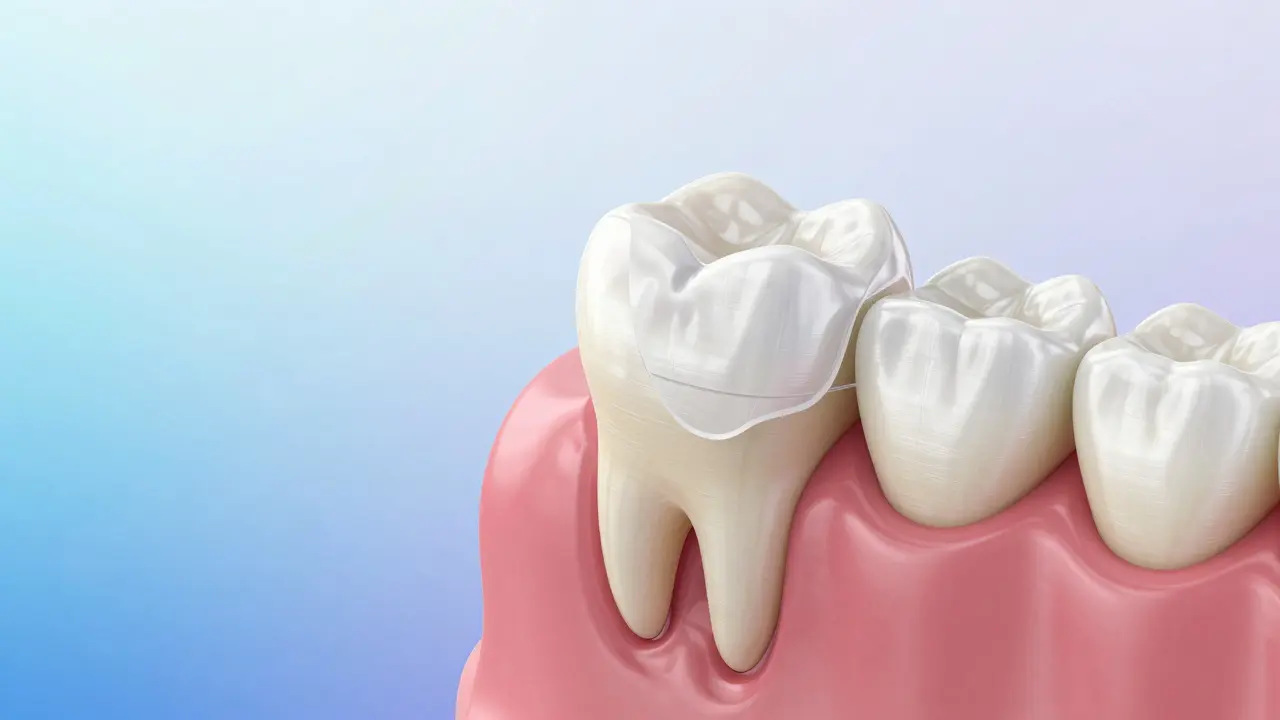 3D vizualizace nasazování keramické vložky na zub